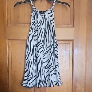 Nicole Miller Black & White Zebra Halter Top